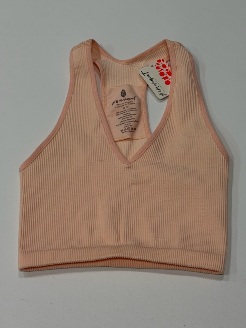 FP Movement by Free People Free Throw Crop Tank V Neck Peach Orange